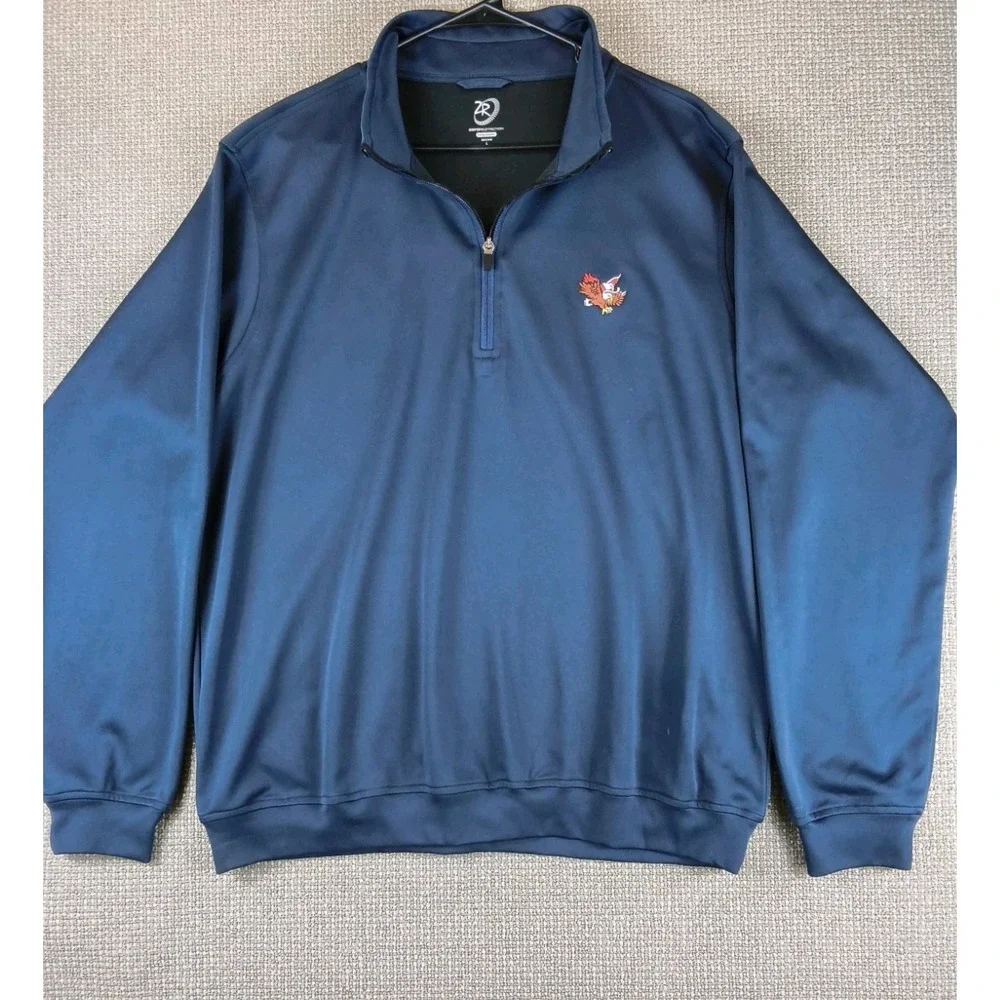 Zero Restriction Quarter Zip Pullover Private Double Eagle Golf Club Navy Sz L